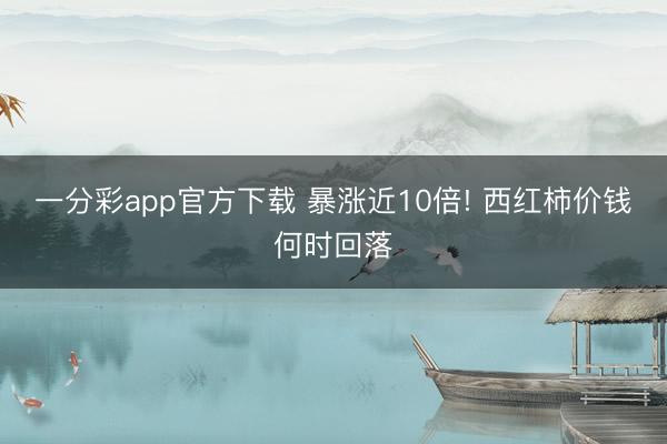 一分彩app官方下载 暴涨近10倍! 西红柿价钱何时回落